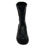 Черевики чорні жіночі із замком шкіряні на вовні MIDA 240459(16ш) розмір 36, фото 3