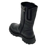 Черевики чорні жіночі із замком шкіряні на вовні MIDA 240459(16ш) розмір 36, фото 5