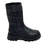 Черевики чорні жіночі із замком шкіряні на вовні MIDA 240459(16ш) розмір 36, фото 4