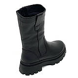 Черевики чорні жіночі із замком шкіряні на вовні MIDA 240459(16ш) розмір 36, фото 7