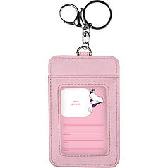 Бейдж вертикальний К20-297-10 з карабіном рожевий