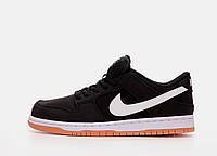 Жіночі кросівки Nike SB Dunk Low Black White (чорні) демісезонні повсякденні кросівки Y14719