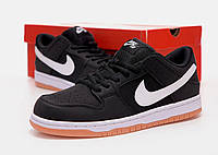 Чоловічі кросівки Nike SB Dunk Low Black White (чорні) модні демісезонні повсякденні кросівки Y14719