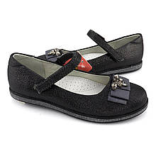 5744F Туфлі для дівчинки в школу сірі з липучками тм Том.м розмір