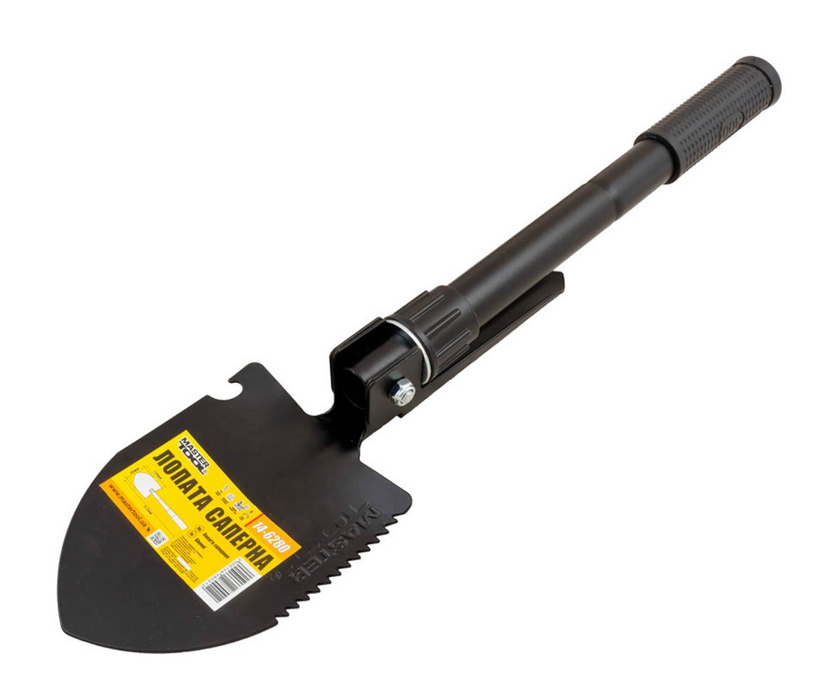 Лопата саперна MASTERTOOL 95х125х415 мм складана з чохлом 14-6280