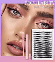 Набір накладних вій пучками для самостійного нарощування самій собі