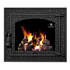Дверцята чавунні для каміна з вогнетривким склом Iron Fire Дверцята топкові чавунні Bastion L 460x400 мм