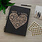 Дерев'яний фотоальбом Серце на кільцях розмір А4, фото 3