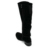 Сапожки ботфорти чорні жіночі із замком замшеві на вовні Olevit Виола-м розмір 36, фото 5