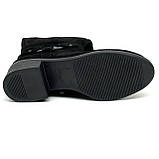 Сапожки ботфорти чорні жіночі із замком замшеві на вовні Olevit Виола-м розмір 36, фото 9