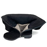 Сапожки ботфорти чорні жіночі із замком замшеві на вовні Olevit Виола-м розмір 36, фото 10