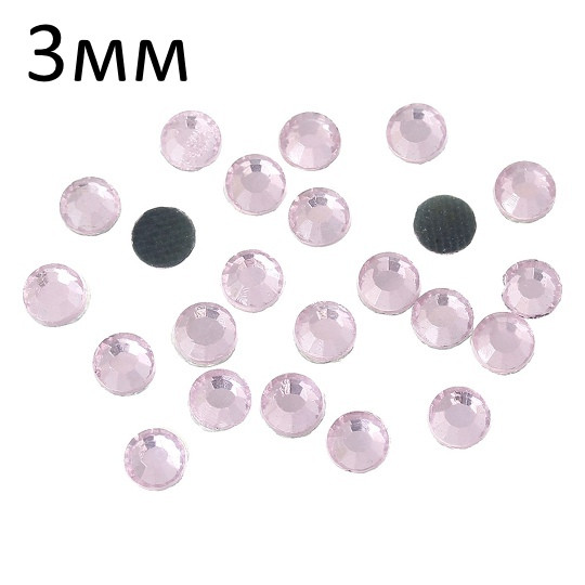 Термо стрази скляні 3мм Рожеві 2гр (+-200шт) STS002, фото 1
