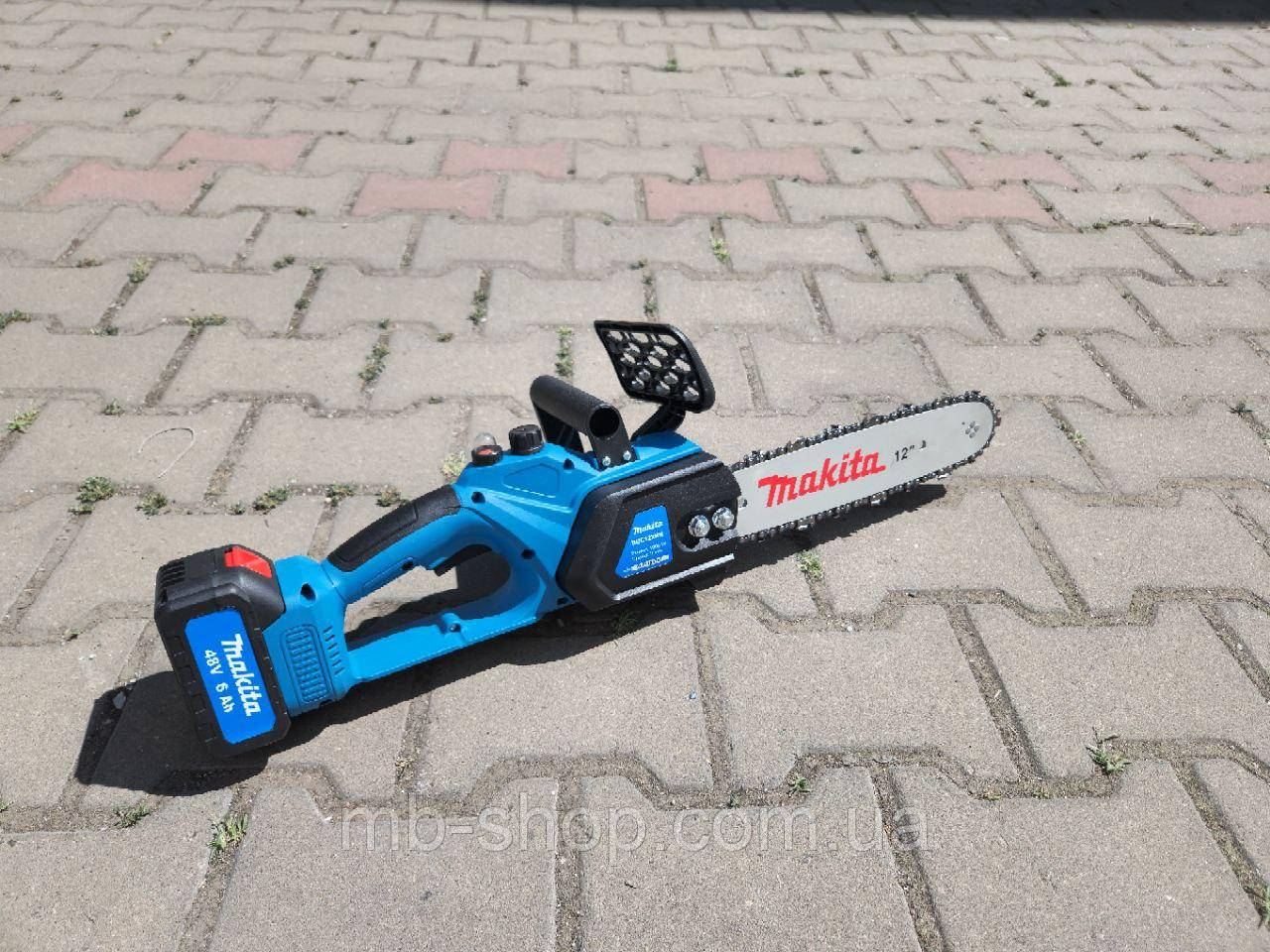 Акумуляторна ланцюгова пила Makita 48 В 6 А DUC 122 N, електропила з двома акумуляторами, фото 1