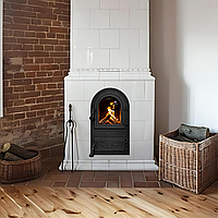 Чавунні дверцята для груби зі склом термостійким Iron Fire Дверцята топкові пічні Flower 305х520 мм