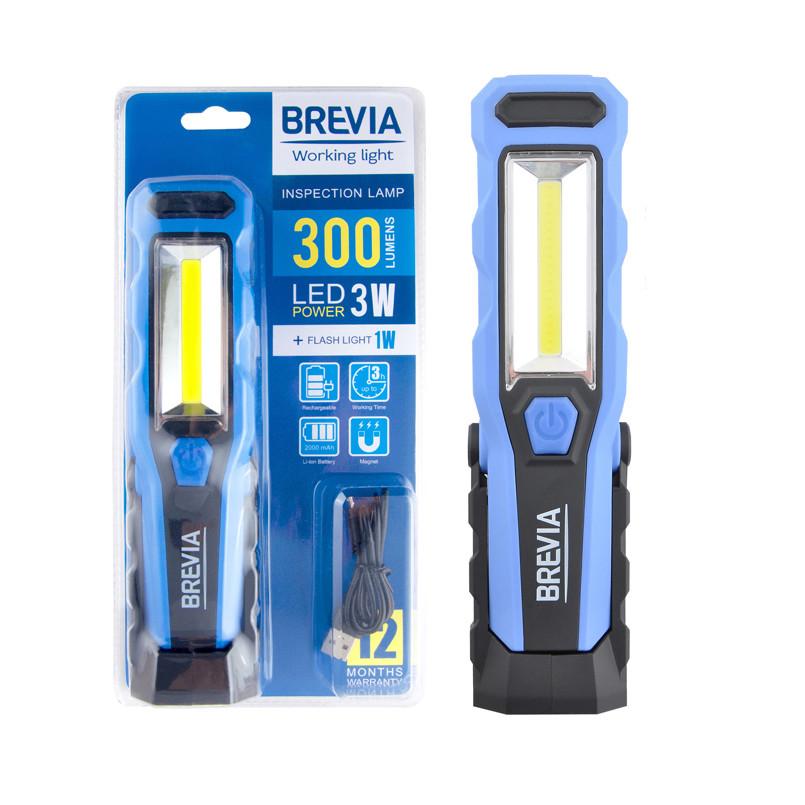 Ліхтар LED інспекційний Brevia 8SMD+1W LED 300lm 2000mAh+microUSB