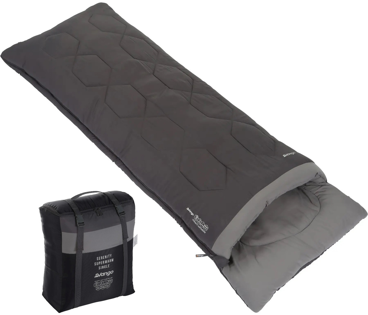 Демісезонний спальний мішок-ковдра Vango Serenity Superwarm Single/-3°C, Left (Shadow Grey)