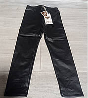 Дитячі та підліткові демісезонні лосини чорні Угорщина екошкіра класика 3-10 років