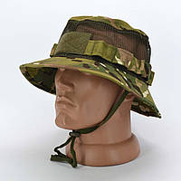 Тактична літня армійська панама з сіткою в камуфляжі мультікам з моллі