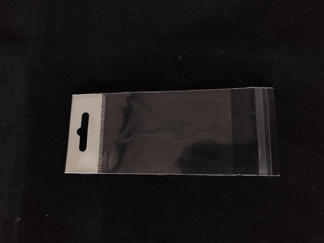 Пакет 6×9 см із єврослотом 3 см, 20 мкм із клейкою стрічкою поліпропіленовий БОПП 100 шт