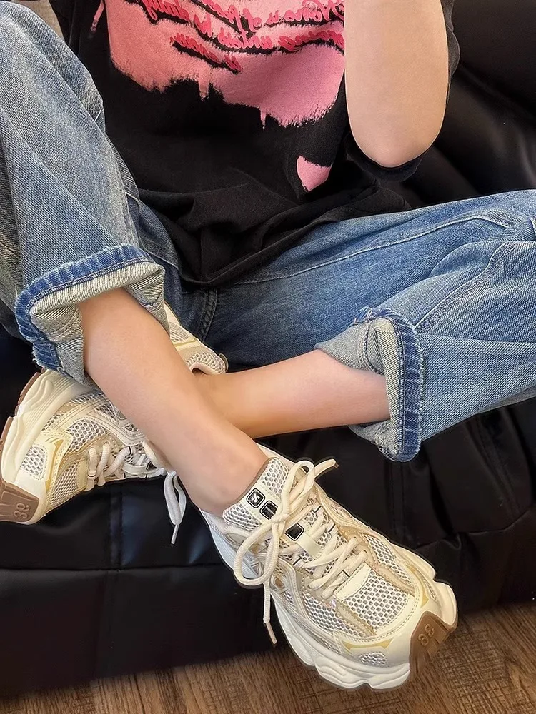 Кросівки жіночі Chunky бежеві, фото 1