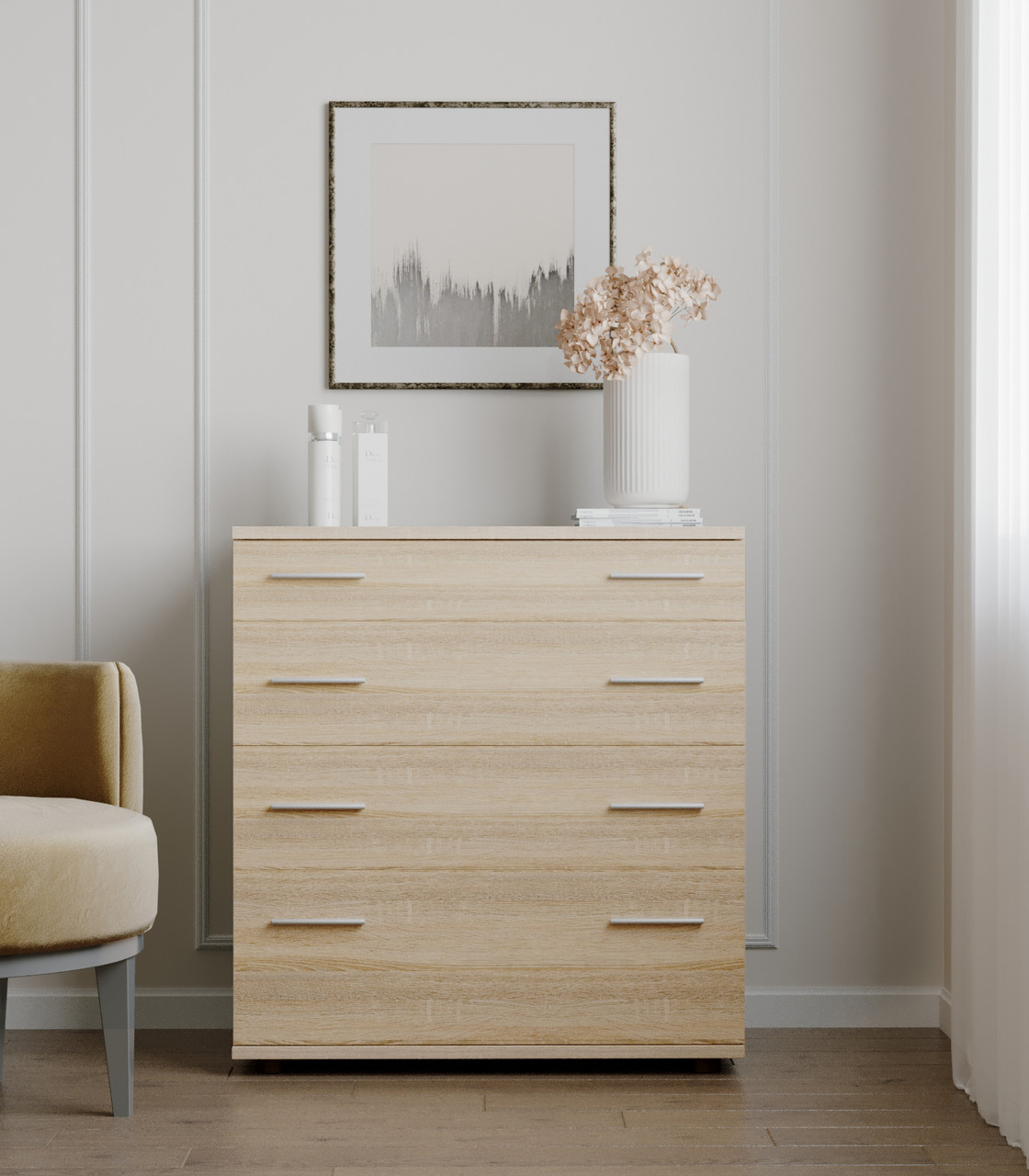 Комод для постільної білизни Еверест К-2 80х45х85 дуб сонома (DTM-2040)+, фото 1