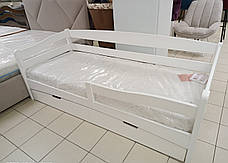 Ліжко дерев'яне з шухлядами 80*190 Афіна/ AFINA бук білий колір, фото 2