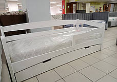 Ліжко дерев'яне з шухлядами 80*190 Афіна/ AFINA бук білий колір, фото 5