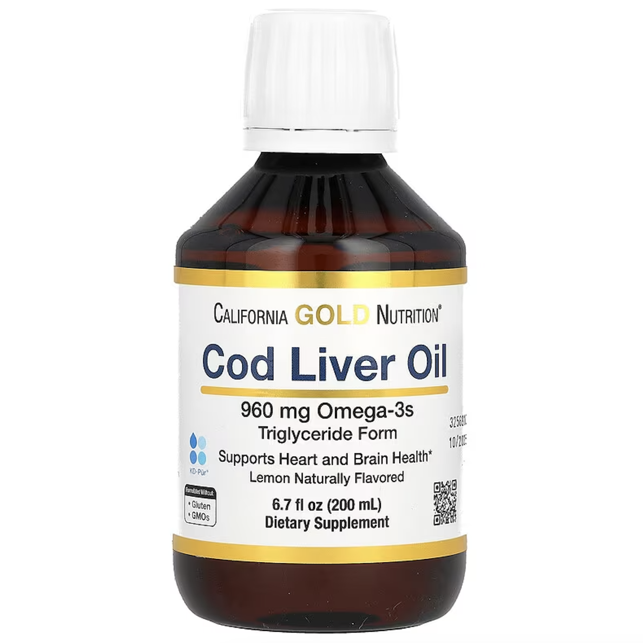 California Gold Nutrition, жир із печінки тріски, норвезький тригліцерид, натуральний лимон, 200 мл