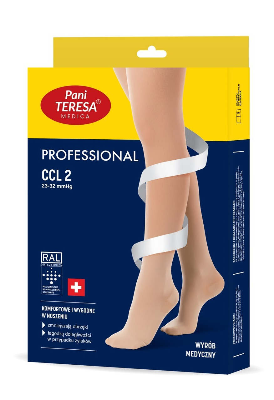 Гольфи компресійні PROFESSIONAL CCL 2 клас компресії короткі, відкриті Pani Teresa Professional, фото 1