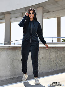 7340-26 Спортивний костюм жіночий на блискавці велюр на хутрі напівбатал (4 од: 48,50,52,54)