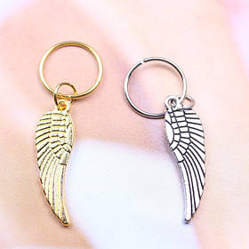 Пірсинг кільця з декором "Крило" металеві прикраси для афрокос аксесуари для зачісок дред