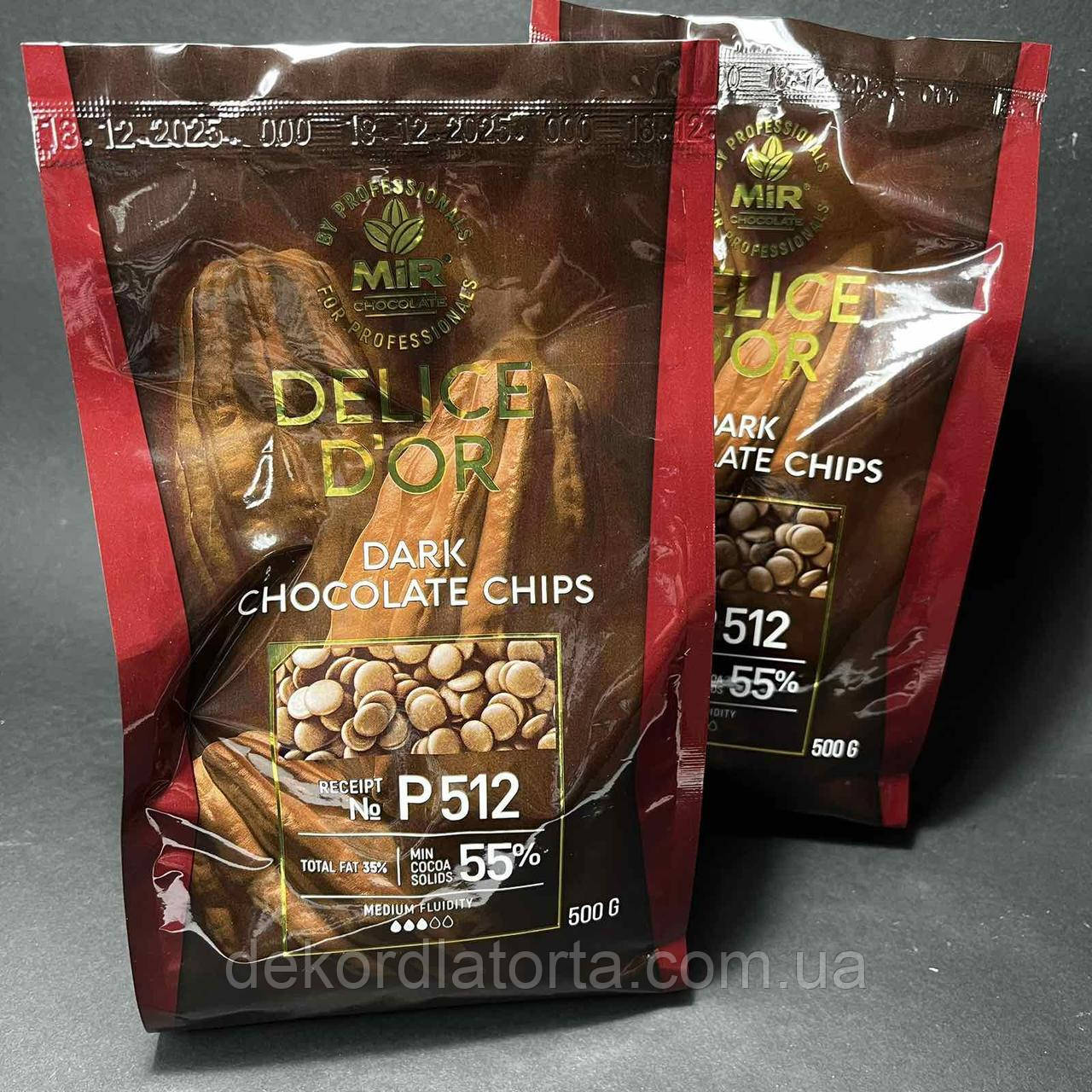 Шоколад чорний 55% Р 512 «MIR DELICE D’OR» 500 гр