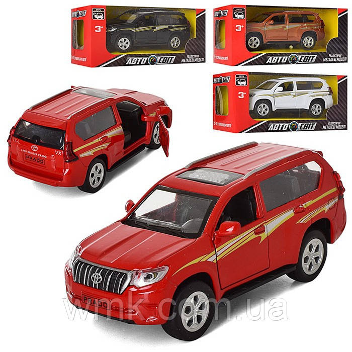 Машина метал. АвтоСвіт Toyota Prado AS-2372 інерц., відкр. двері, гум.колеса, в коробці 16*7.5*7см