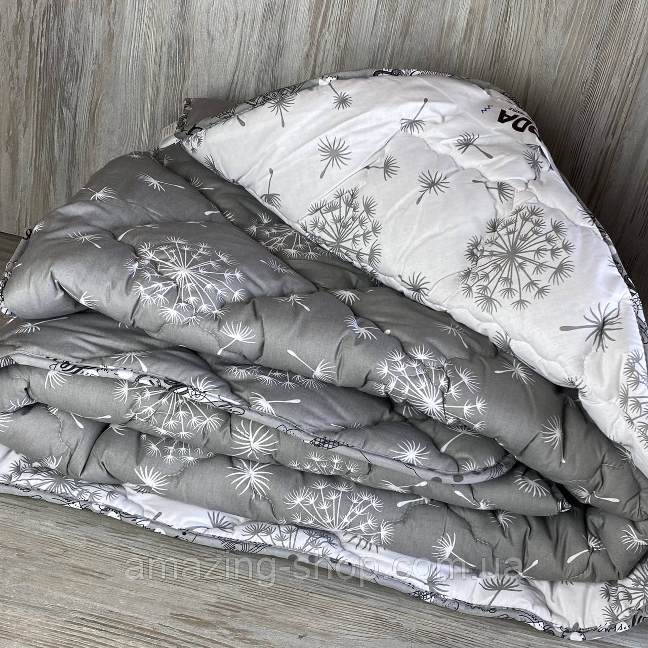 Ковдра на овчині "ODA" Розмір 155*215 см Ковдра пов'язана. Стьобана полуторна ковдра, чохол 100% бавовна, фото 1