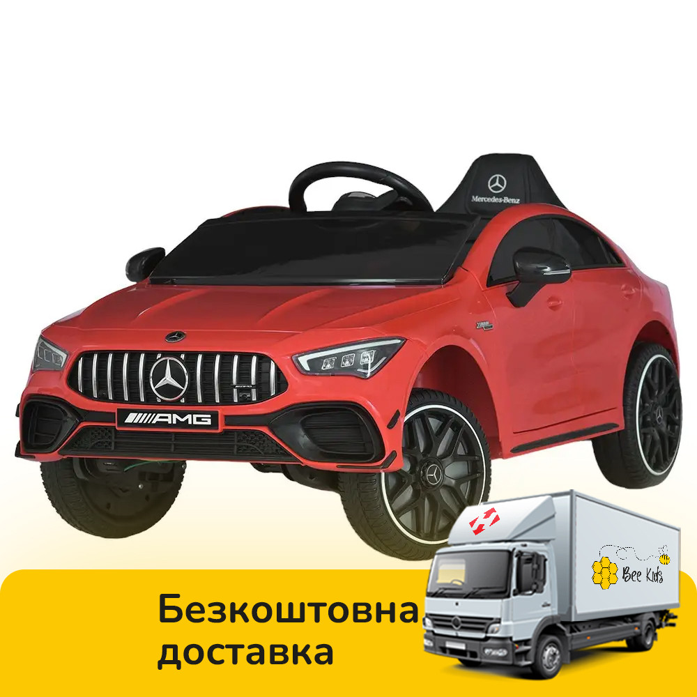 Електромобіль Mercedes дитячий (4 мотори по 25W, 12V10AH, MP3, USB, пульт 2,4G) Bambi M 5851EBLR-3 Червоний, фото 1