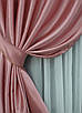 Комплект (2шт. 1х2,7м.) готових штор, атлас. Колір пудра. Код 744ш 31-223, фото 4