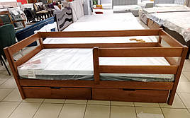 Ліжко односпальне AURORA з шухлядами 80/190 см. горіх