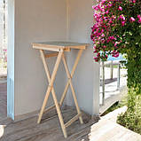 Високий Розкладний Стіл з дерева Ясен Для барів Вуличних Кафе літніх терас 50*50, фото 2