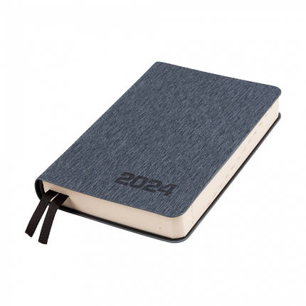 Щоденник 2024 А6/352 стор Leo Planner Corsa м'який,т-сірий 252462, фото 1