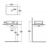 Раковина накладна RAK Ceramics Feeling FEECT5000500A 50 см білий матовий, фото 2