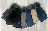 М 90057 Комплект для хлопчика: шапка на флісі з вушками і помпоном і хомут, 1-5 років, різні кольори, фото 9