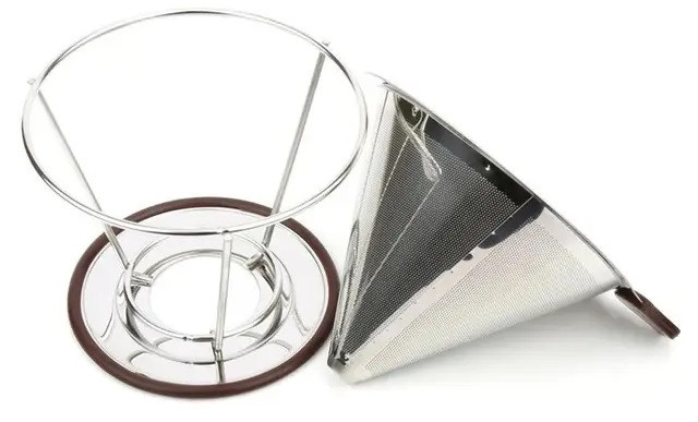Пуровер Hario Double Mesh 02. Многоразовая воронка кафеор 