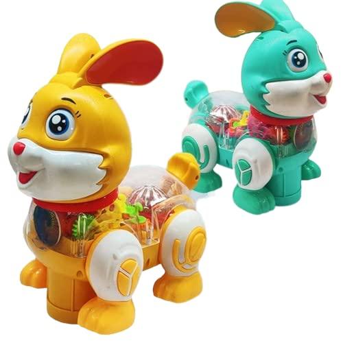Інтерактивний музичний кролик "Gear Rabbit" (17см, їздить, шестерні, музика, світло, 2 кольори, в коробці) 995A
