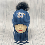 М 90055 Комплект для хлопчика:  шапка  на флісі  з вушками і помпоном   і хомут,  1-5 років, різні кольори, фото 7