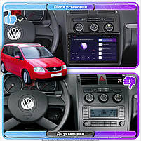 Штатна магнітола Lesko для Volkswagen Touran I 2003-2006 екран 10" 4/32Gb 4G Wi-Fi GPS Top 4 шт., фото 3