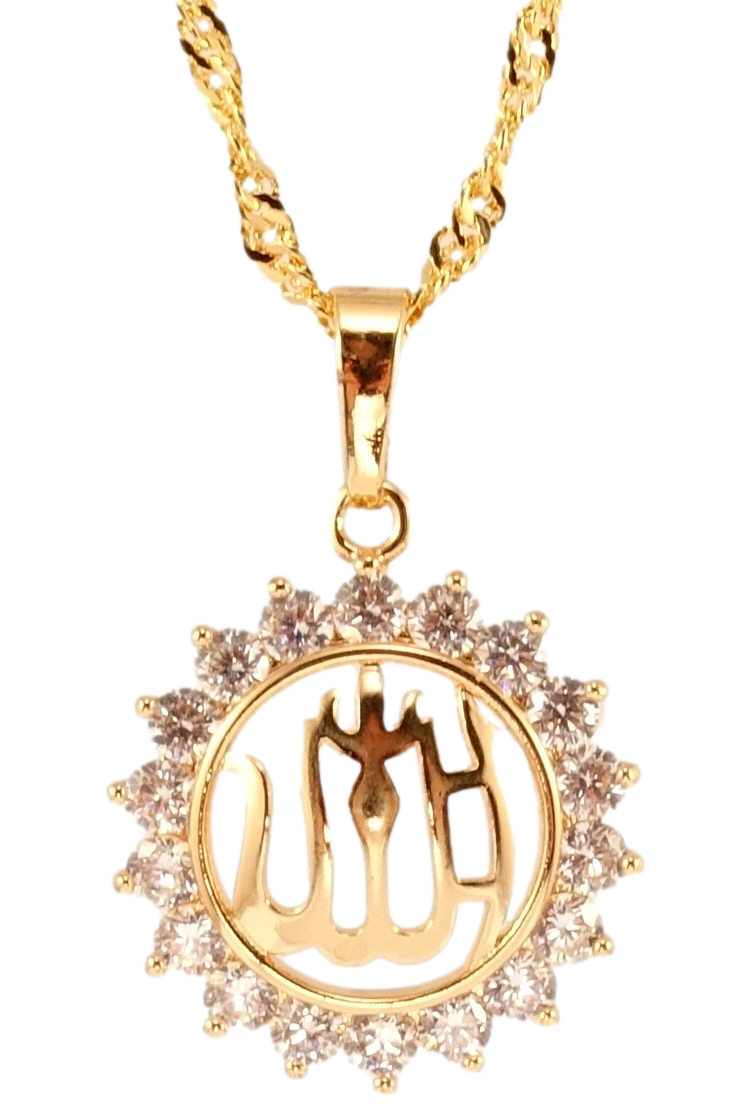 Кулон на ланцюжку Xuping M&L Колір 18K "Мусульманська підвіска з написом Аллах" довжина 44см х 2мм, фото 1