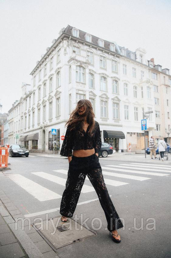 ZARA УКОРОЧЕНА МЕРЕЖИВНА СОРОЧКА XS, фото 1