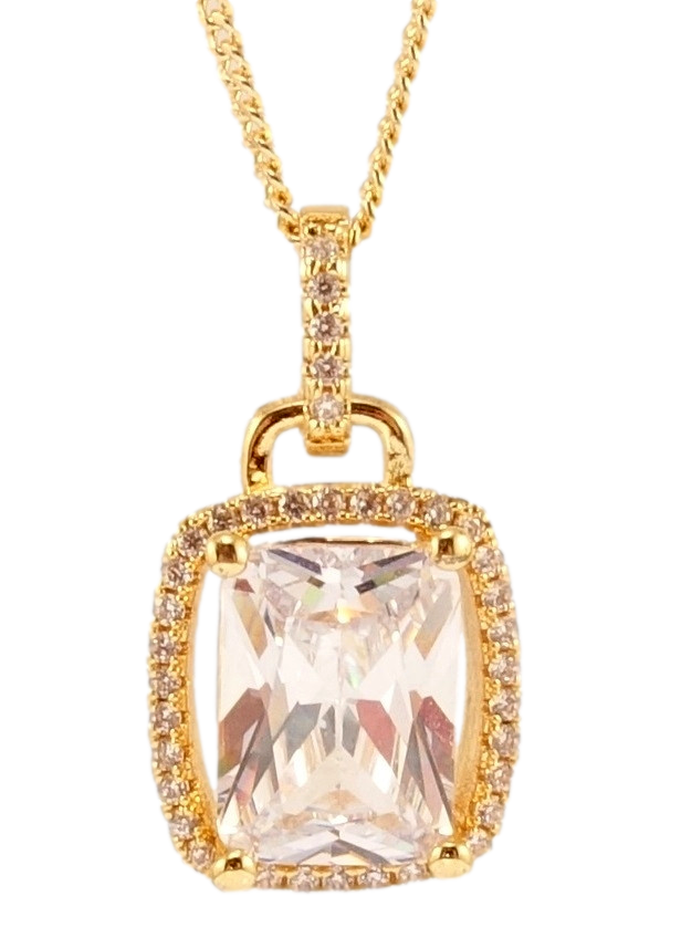 Кулон на ланцюжку Xuping M&L Колір 18K "Кристал в обрамленні цирконію, 13х14мм" довжина 45см х 1мм, фото 1