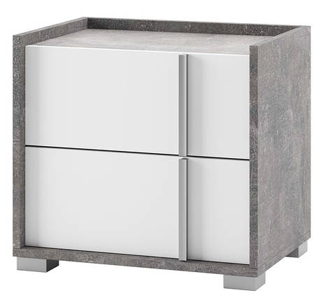 Тумба приліжкова Алекса прикроватні тумбочки приліжкові тумби в спальню біля ліжка з ДСП на 2 шухляди 550х505х400 мм, фото 1