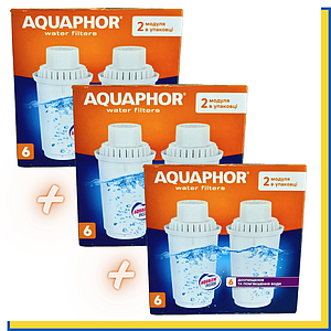 [ 6 шт. ] Картриджі Аквафор В100-6 "Пом'якшення для жорсткої води"
